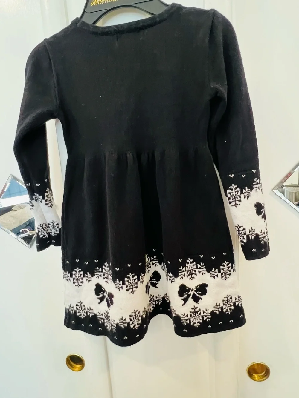Black Knit Bow-Accent Girls Dress size 4